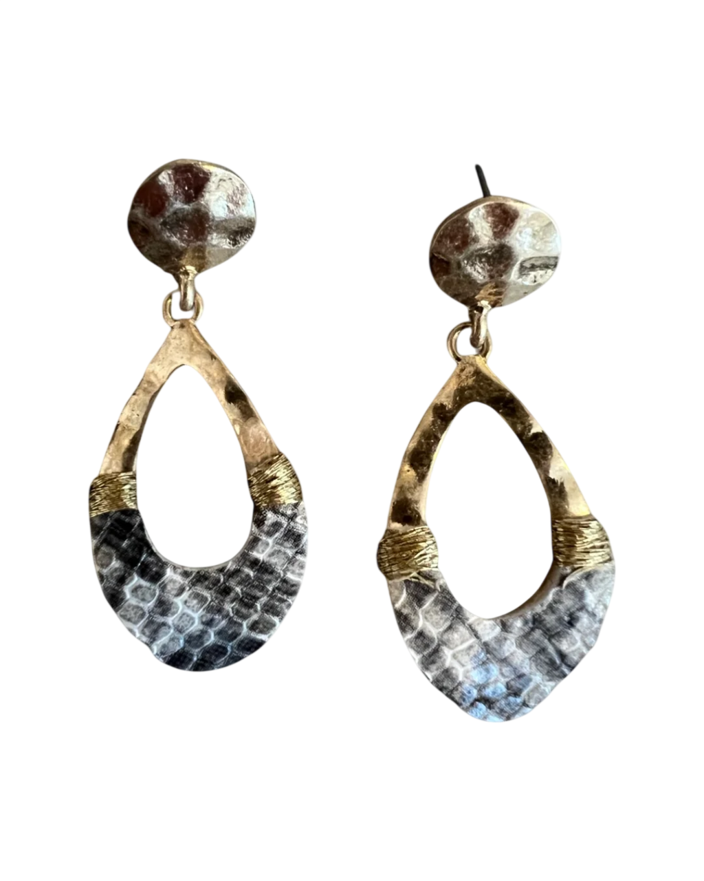 Snake Geo Drop Earrings