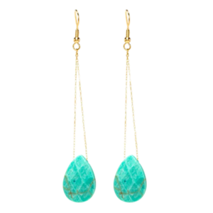 Chain Drop Earrings-Turquoise