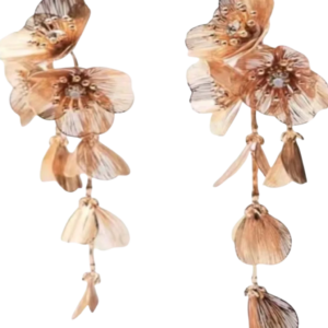 FLEUR de Fleur Laser Cut Metal Floral Drop Earrings