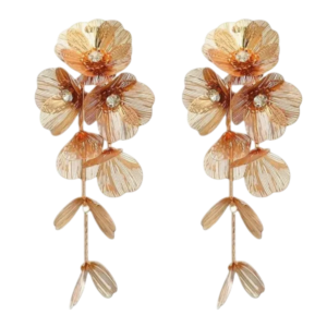 FLEUR de Fleur Laser Cut Metal Floral Drop Earrings