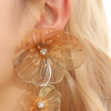 Laser Cut Gold Double Drop Earrings - Image 2