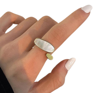 Geo Oval pearl Ring