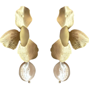 Geo Pearl Drop Earrings