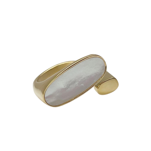 Geo Oval pearl Ring