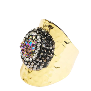 Druzy Hammered Ring