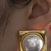 Cube Pearl Stud Earring - Image 2