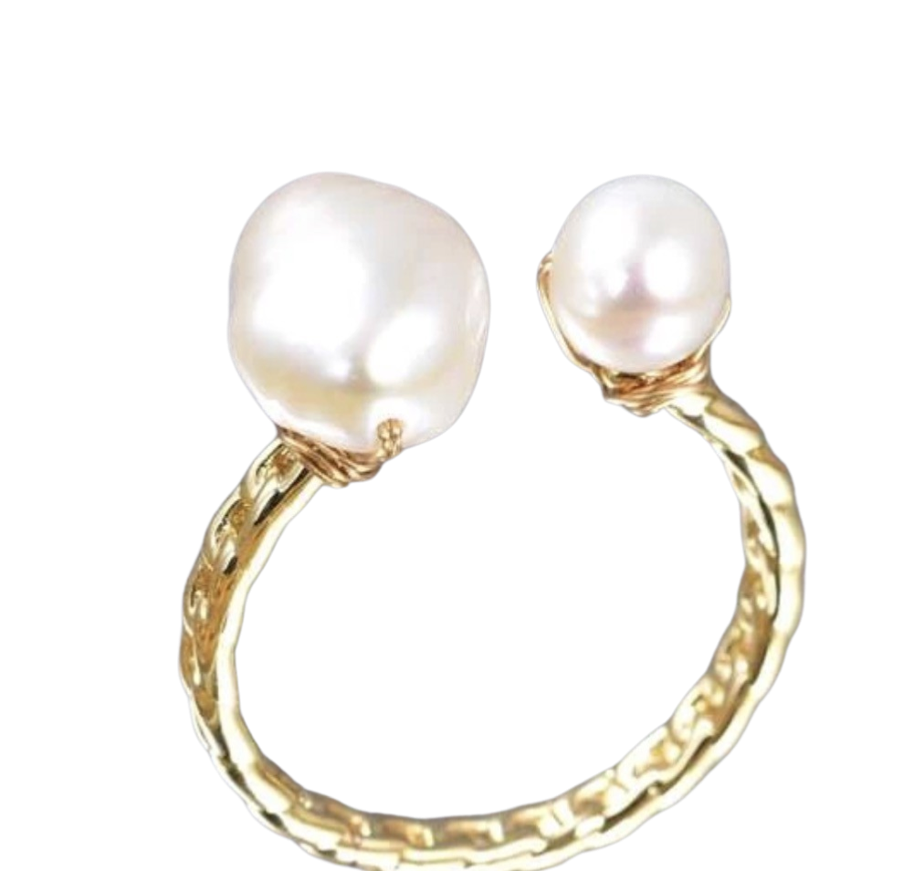 Cultured Pearl Dbl Ring