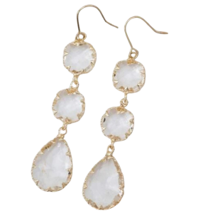 Triple Glass Drop Earring