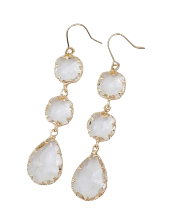 Triple Glass Drop Earring