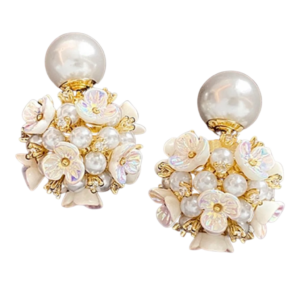 FLEUR de Fleur Double Flower pearl Stud