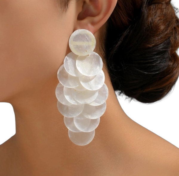 Layered DiSc Pearl Earrings