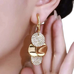 Shining Disc Drop Earring