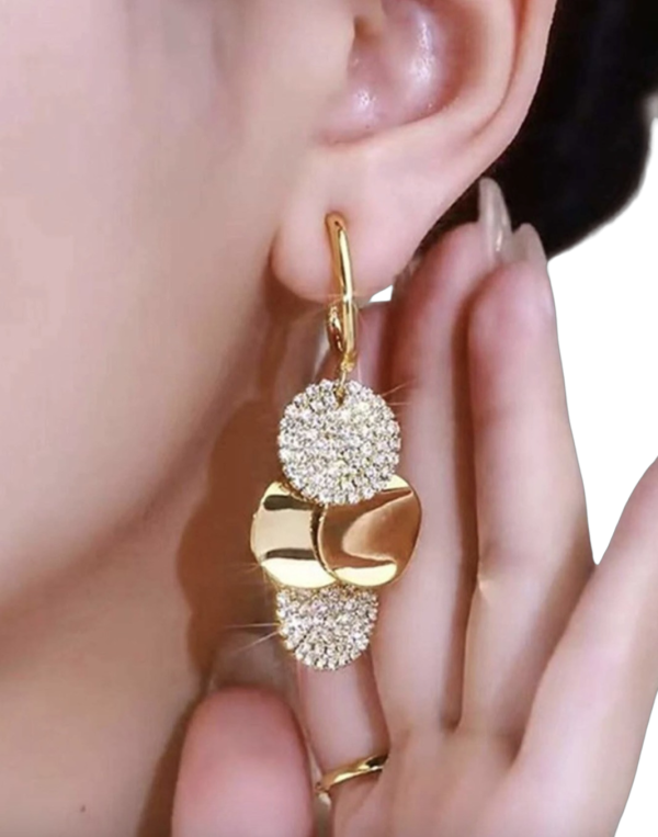 Shining Disc Drop Earring