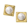 Square Pearl Stud Earrings - Image 2