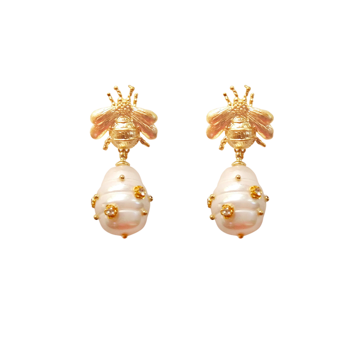 Honey Bee Drop Earrings