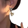 Double Heart Drop Earrings - Image 3