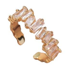 FLEUR de Fleur Zig Zag Crystal Ring