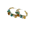 Hammered Semi Precious Hoop Earrings - Image 2