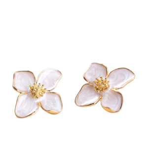 Enamel Flower Stud Earrings