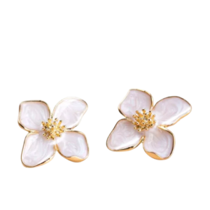 Enamel Flower Stud Earrings