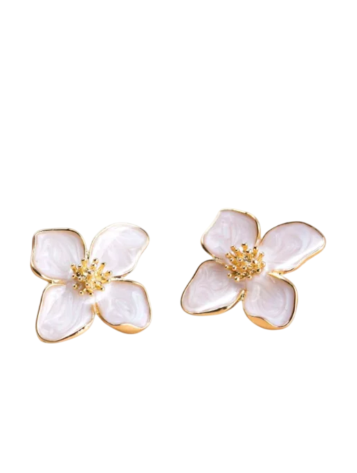 Enamel Flower Stud Earrings