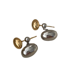 Geo Two Tone Drop Earrings