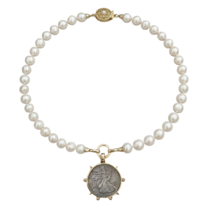 Emberr West Pearl Coin Necklace
