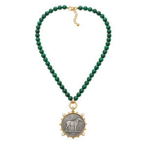 Emberr West Saratoga Malachite Coin Necklace