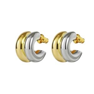 Mini 2 Tone Hoop Earrings