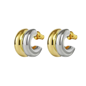 Mini 2 Tone Hoop Earrings