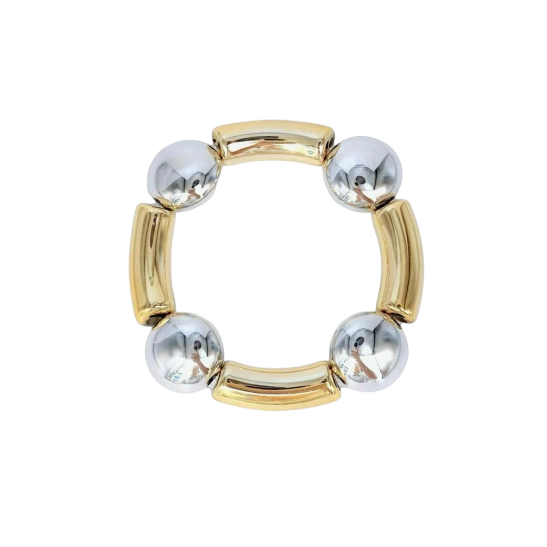 2 Tone Round Bracelet
