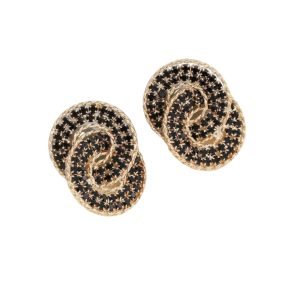 Zoe Double Jet Ring Earring
