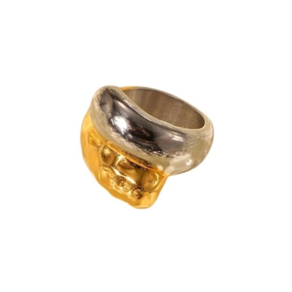 Textured 2 Tone Wrap Ring