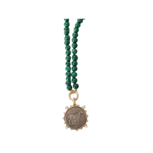 Emberr West Saratoga Malachite Coin Necklace