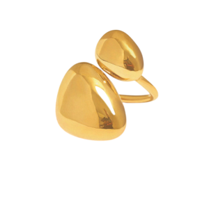 Sculpted Pebble Open Band Ring