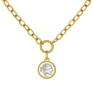 Coin Ribbed Chain Necklace
