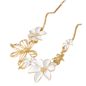 Enamel Bib Flower Necklace
