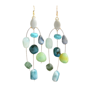 Geo Stone Drop Earring