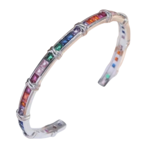 Rainbow Twist Crystal Bangle