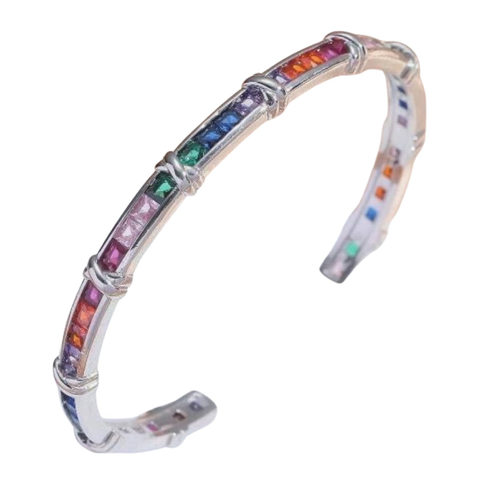 Rainbow Twist Crystal Bangle