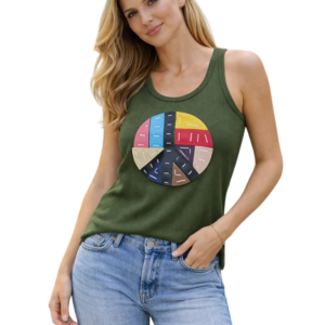 Peace Leather Patchwork Tank Top