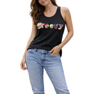 Groovy Patchwork Leather tank Top