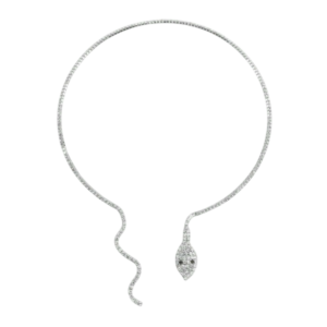 Maison Calix Rhinestone Snale Drop Choker