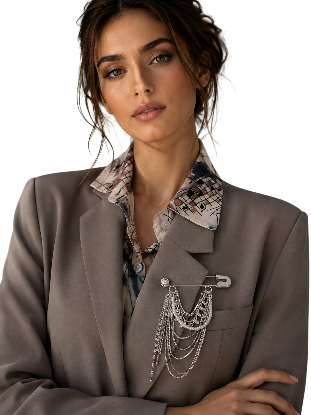 Maison Calix Jean Safety Pin Brooch - Image 2